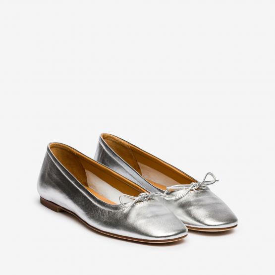 DELFINA NAPPA LEATHER SILVER 38½