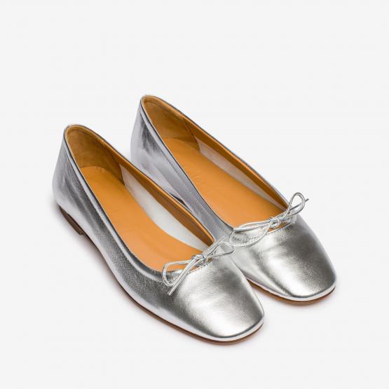 DELFINA NAPPA LEATHER SILVER 38½