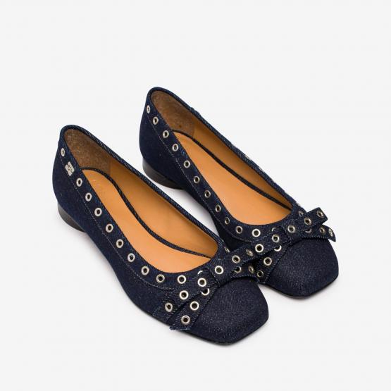 S3107 EYELETS BOW BALLERINA 